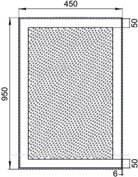 Зеркало Алассио 4595 с LED подсветкой, 450х950x32 мм, инфракр выкл (196631) РАСПРОДАЖА