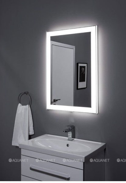 Зеркало Алассио 7085 с LED подсветкой, 700х850x32 мм, инфракр выкл( 196633) РАСПРОДАЖА